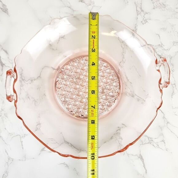 LancasterĀ VintageāPink Glass Landrum 10" Handheld Salad Serving Plate - Picture 9 of 9